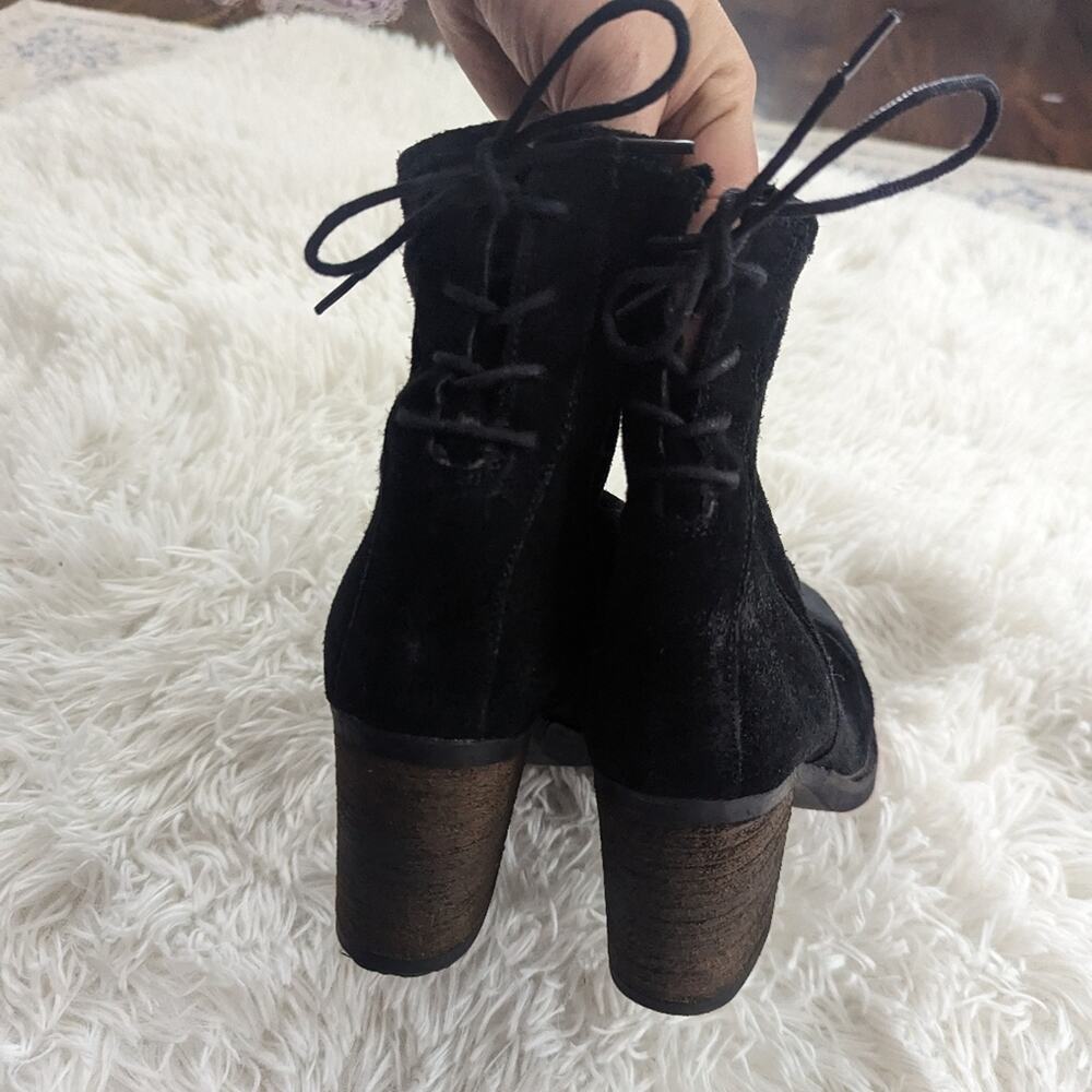 Women's Bos & Co. Barlow Genuine Leather Black Boots Back Tie 40 = 9  -- 9.5 - Picture 2 of 12